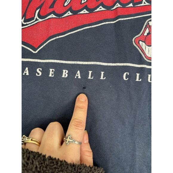 Vintage 2004 Cleveland Indians MLB Short Sleeve T Shirt Men's Size 2XL XXL Blue - Picture 7 of 13